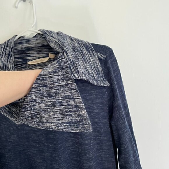 SOFT SURROUNDINGS Weekending Cowl Neck Pullover Navy Blue 3/4 Roll Tab Sleeve M - Picture 5 of 10